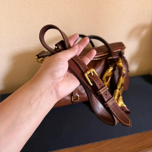 Dooney & Bourke Brown Leather Florentine Satchel Crossbody - Picture 8 of 10